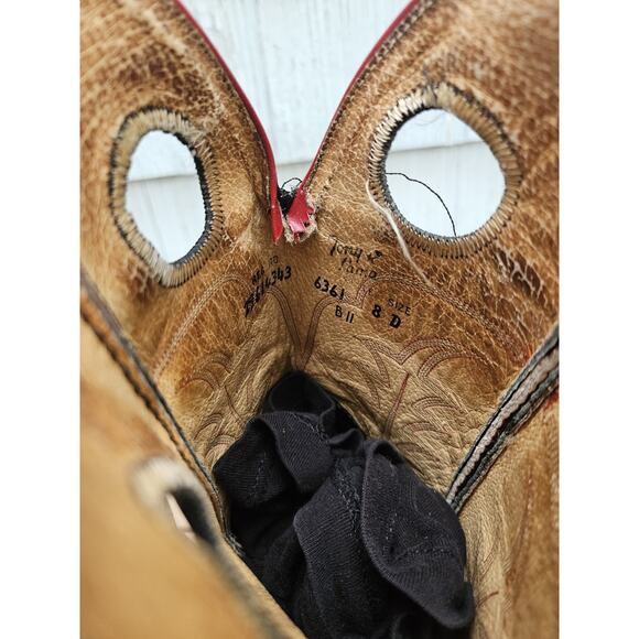 VTG Tony Lama 6361 Black Bullhide Leather Western Buckaroo Riding Boots Men 8D - Picture 4 of 4